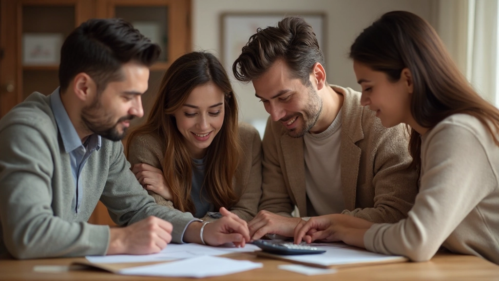 Семья планирует совместный бюджет за столом