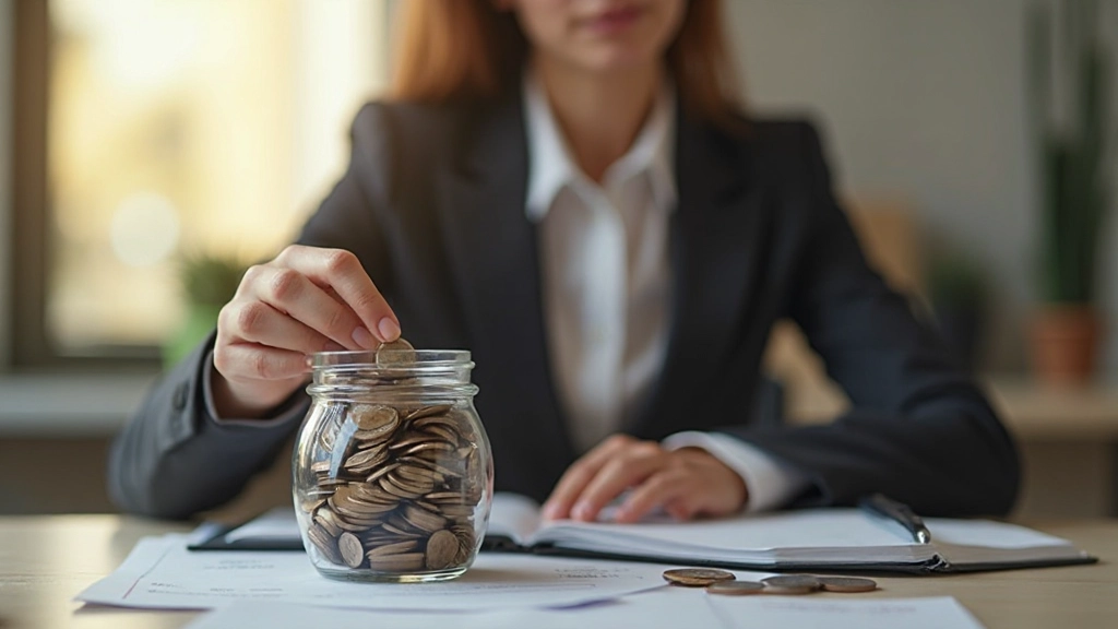 Копилка и стопки монет, символизирующие накопления резервного фонда